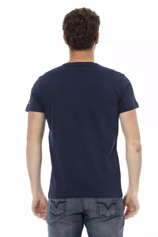 Blue Cotton Men T-shirt