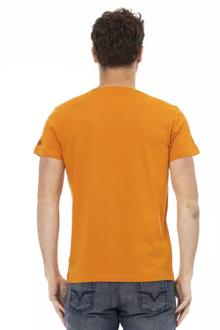 Orange Cotton Men T-shirt