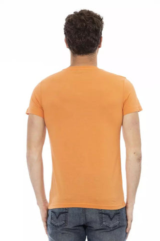 Orange Cotton Men T-shirt