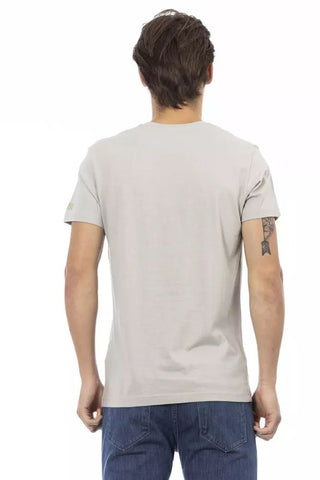 Gray Cotton Men T-shirt