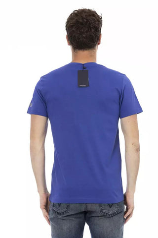 Blue Cotton Men T-shirt