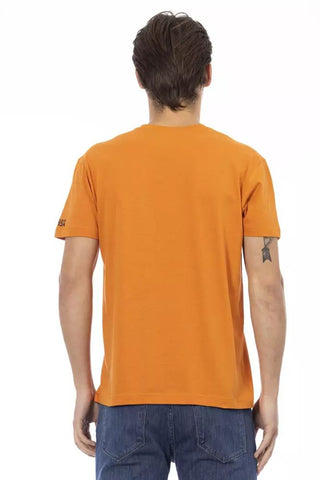 Orange Cotton Men T-shirt