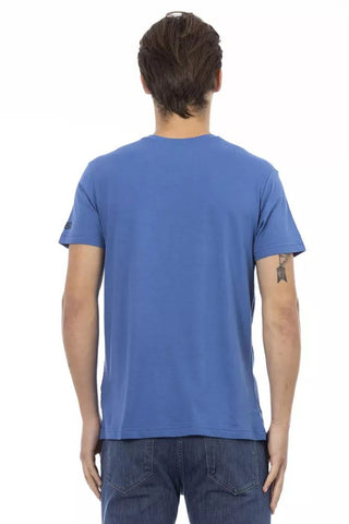 Blue Cotton Men T-shirt