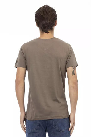 Brown Cotton Men T-shirt