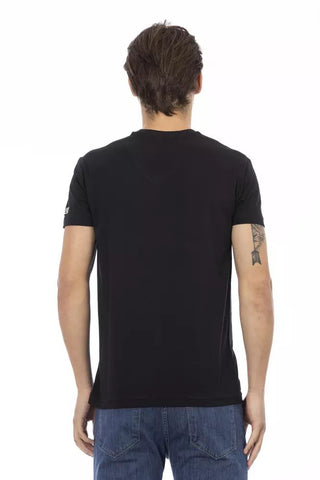 Black Cotton Men T-shirt