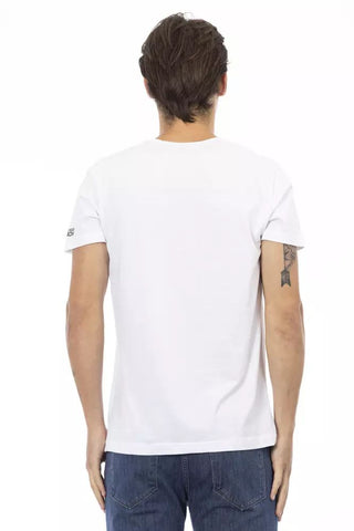 White Cotton Men's V-neck T-shirt