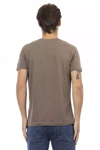 Brown Cotton Men T-shirt