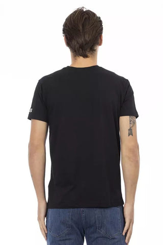 Black Cotton Men T-shirt