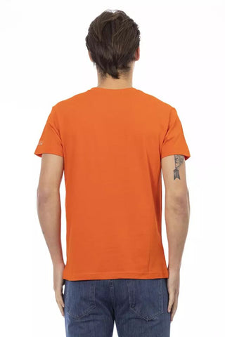 Orange Cotton Men T-shirt