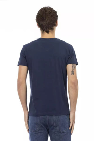 Blue Cotton Men T-shirt