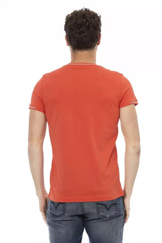 Orange Cotton Men T-shirt