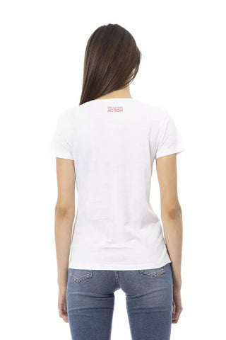 Chic White Tee With Graphic Flair