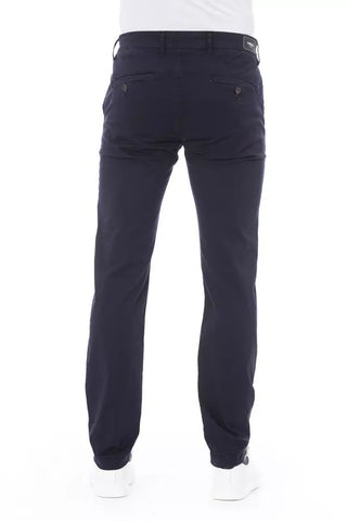 Blue Cotton Men Chino Trouser