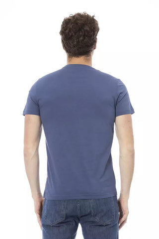 Blue Cotton Men T-shirt