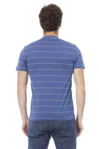 Blue Cotton Men T-shirt