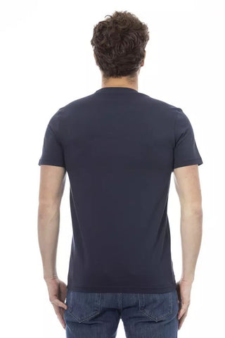 Blue Cotton Men T-shirt