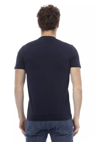 Blue Cotton Men T-shirt