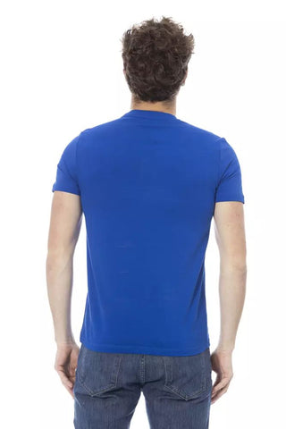 Blue Cotton Men T-shirt