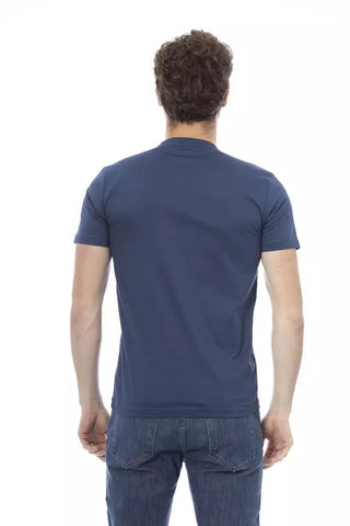 Blue Cotton Men T-shirt