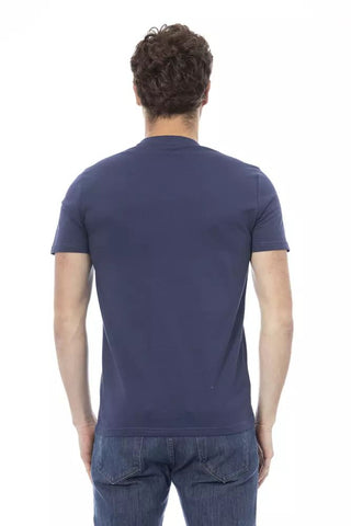 Blue Cotton Men T-shirt