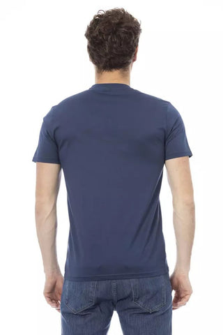 Blue Cotton Men T-shirt