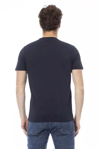 Blue Cotton Men T-shirt