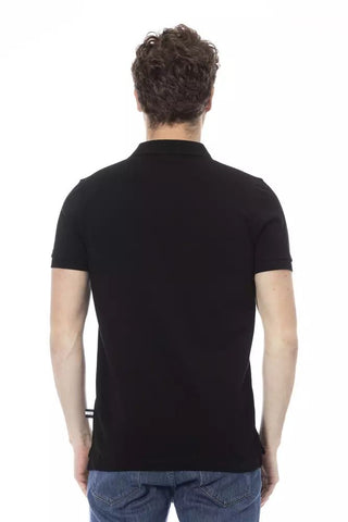 Black Cotton Men Polo