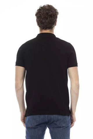 Black Cotton Men Polo Shirt