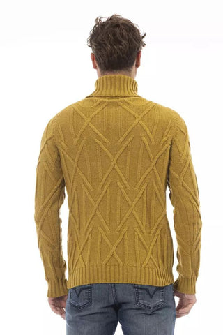 Yellow Merino Wool Men Sweater