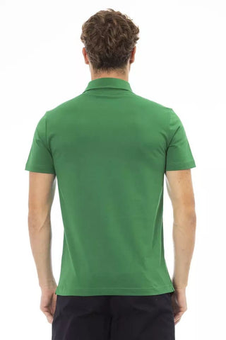 Green Cotton Men Polo