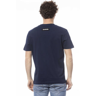 Blue Cotton Men T-shirt