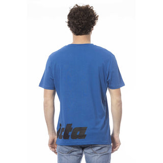 Blue Cotton Men T-shirt