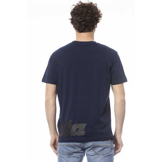 Blue Cotton Men T-shirt