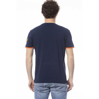 Blue Cotton Men T-shirt