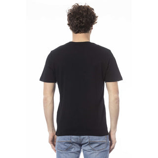 Black Cotton Men T-shirt