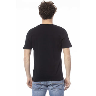 Black Cotton Men T-shirt