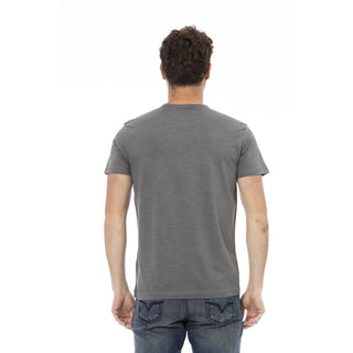 Gray Cotton Men T-shirt