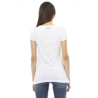 White Cotton Women T-shirt