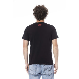 Black Cotton Men T-shirt