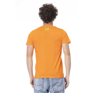 Orange Cotton Men T-shirt