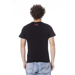 Black Cotton Men T-shirt