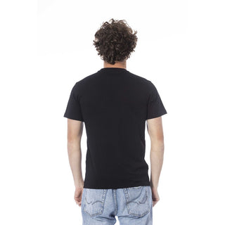 Black Cotton Men T-shirt