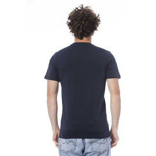 Blue Cotton Men T-shirt