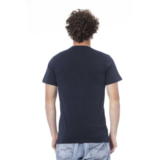 Blue Cotton Men T-shirt