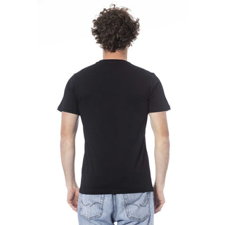 Black Cotton Men T-shirt