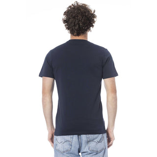 Blue Cotton Men T-shirt