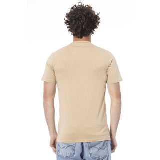 Beige Cotton Men T-shirt