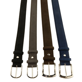 Elegant Quad Of Suede Calfskin Belts