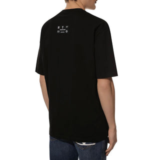 Sleek Black Cotton T-shirt With Signature Design - Luxury for You