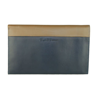 Sleek Blue And Beige Leather Wallet - Luxury for You